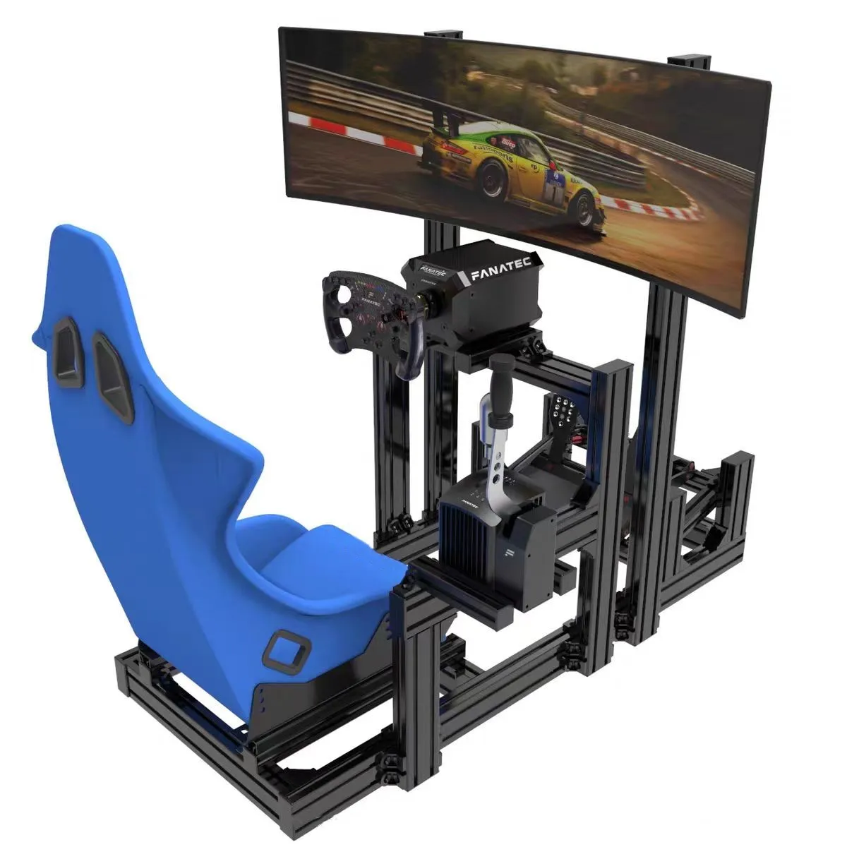 Advanced Game Simulation  Aluminium Profile 4080 Simulator Driving Car Game Racing Cockpit With 32inch Monitor Stand