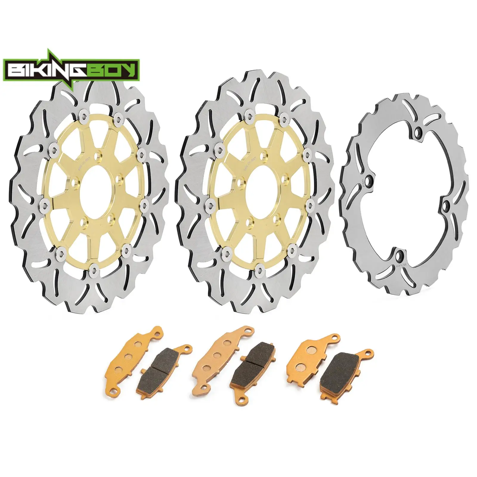 BIKINGBOY For DL 650 V-Strom 04 05 06 07 08 09 10 11 12 13 14 15 Front Rear Brake Discs Disks Rotors + Pads DL650 K4 K5 K6 K7 K8