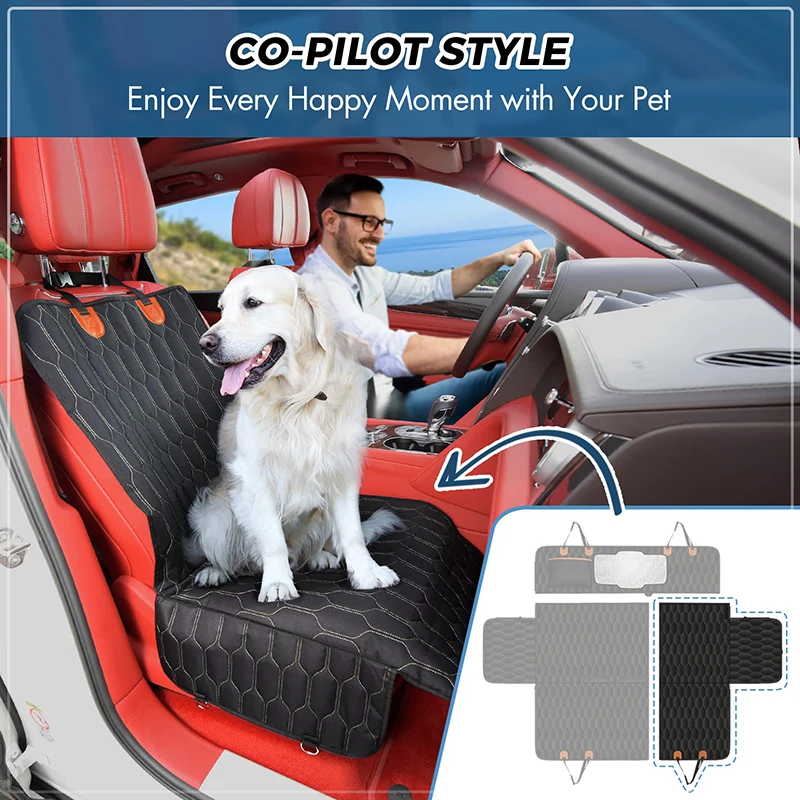 Benepaw 6 in1 Dog Car Seat Cover Waterproof Mesh Visual Window Hammock Durable Nonslip Pet Back Seat Protector For Trucks SUVs