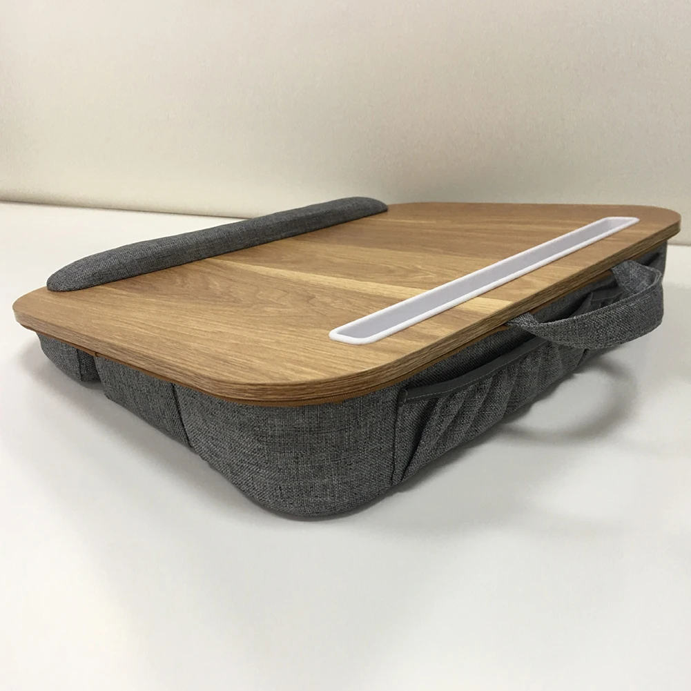 Tragbarer Laptop-Schreibtisch mit Kissen, Kissen, Heimbüro, Schoßschreibtisch, Laptop-Schoßtisch, passend für Laptops bis zu 15,6 Zoll
