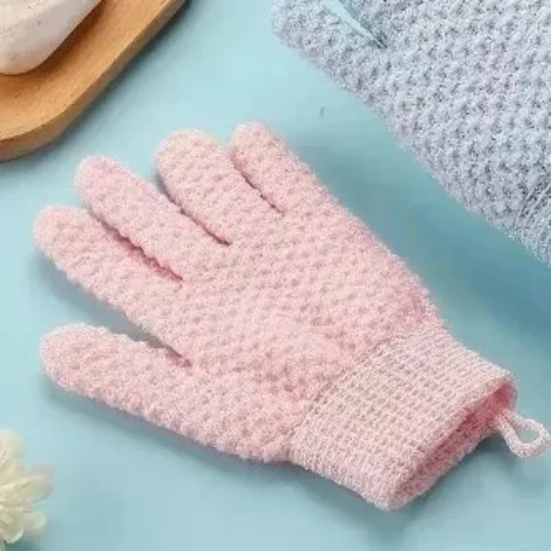 Toalla para frotar, guantes de ducha de cinco dedos, herramientas de ducha de barro esmerilado, toalla de ducha esmerilada, herramienta de fregado, guantes de ducha, 1 ud.