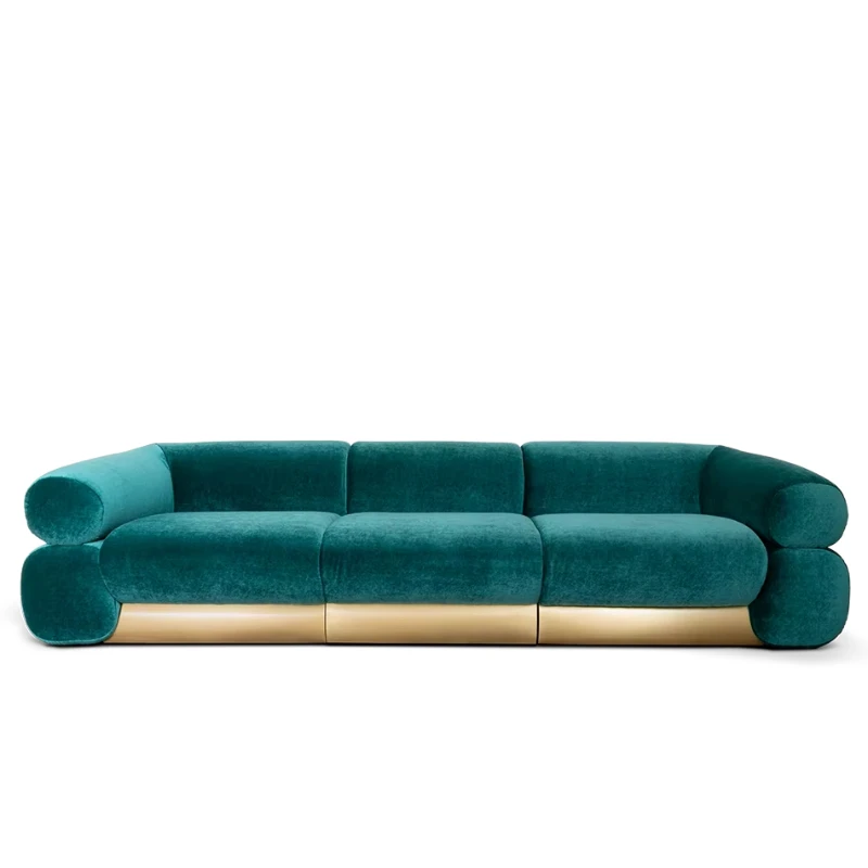 

Luxury living room sofa bed velvet interior gold shell sofa cover furniture comfortable hotel sofa