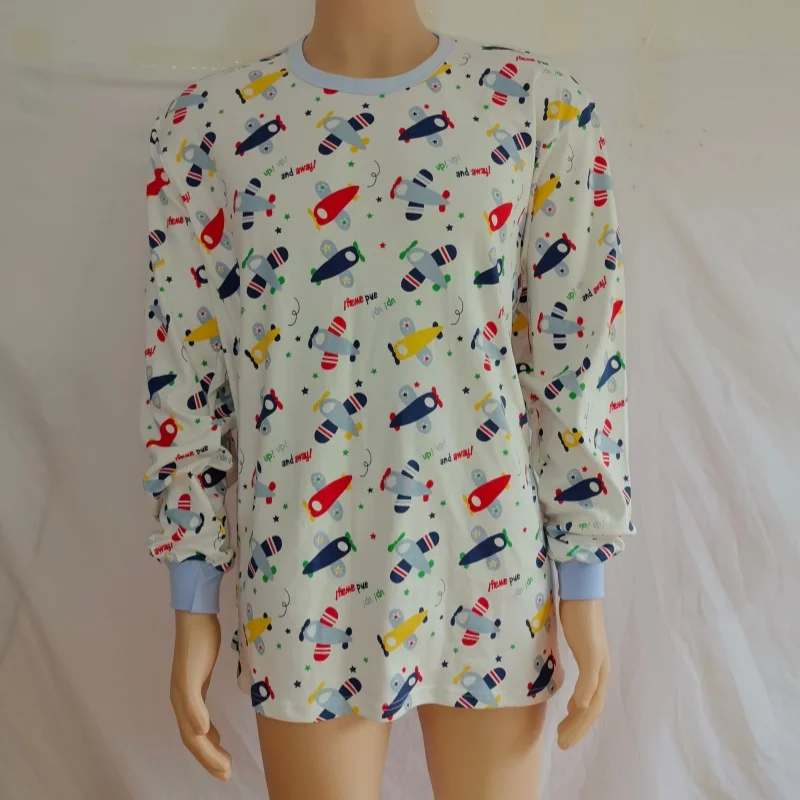 Adult Pure Cotton Knitted Cotton Top ABDL Cartoon Trendy Soft Skin-Friendly Pajamas Moisture-Wicking Breathable Warm Clothes