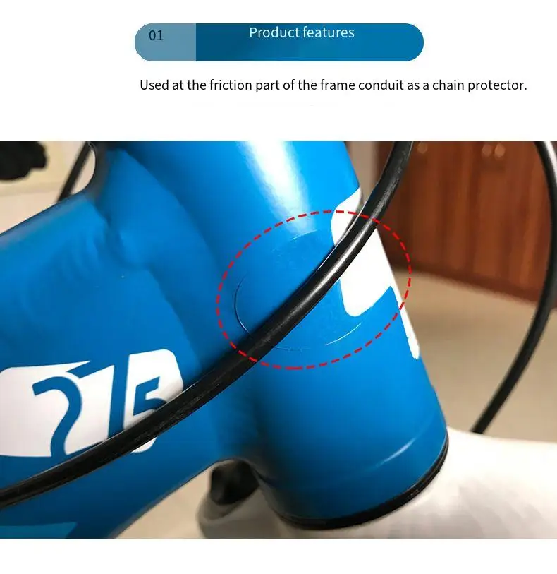 Mountainbike Rennrad Kratzfester Kettenschutz-Aufkleber Fahrradrahmen-Schutzaufkleber Lackschutzfolie – Detail 2