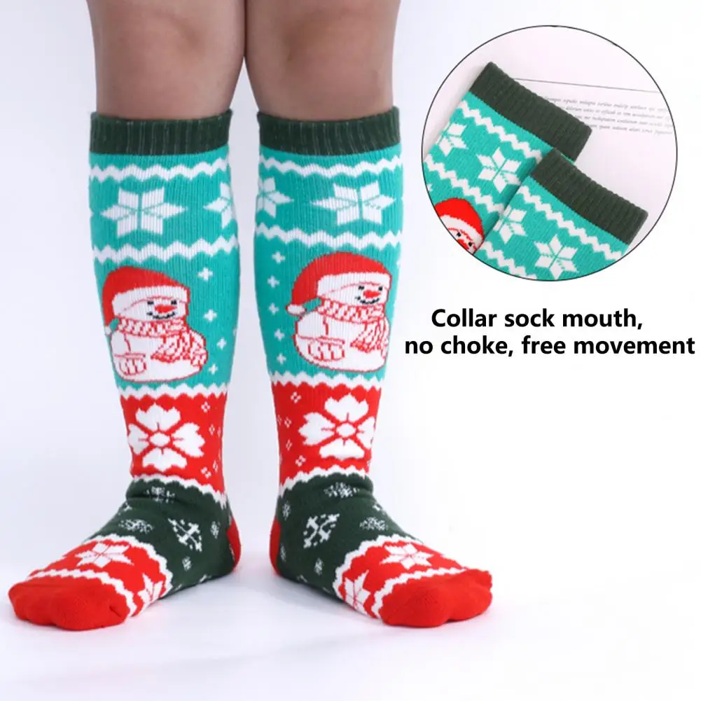 Snow Socks 1 Pair Delicate Anti-pilling Stretchy  Boys Girls Thick Warm Snowboarding Socks for Outdoor