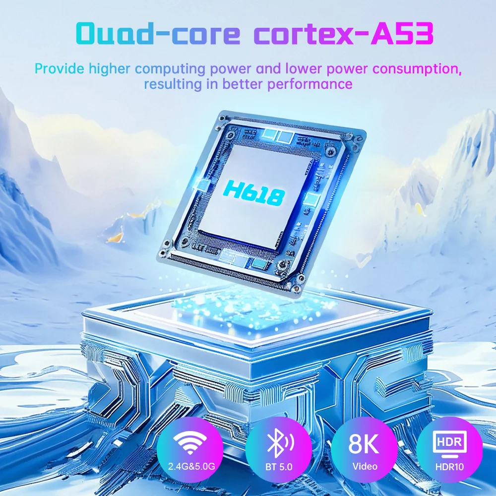 T95 MAX Android 12.0 TV Box H618 Quadcore CPU 8K Decoding 2.4G+5G WIFI & BT5.0
