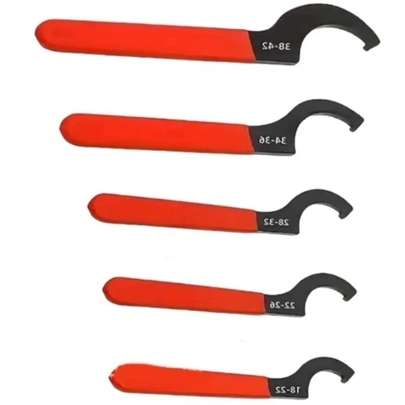 DT19-Anti Slip C-Shaped Hook Wrenches Tools Set 5Pcs Half Moon Spanner Car Repair Shock Adjustment Hand Tool
