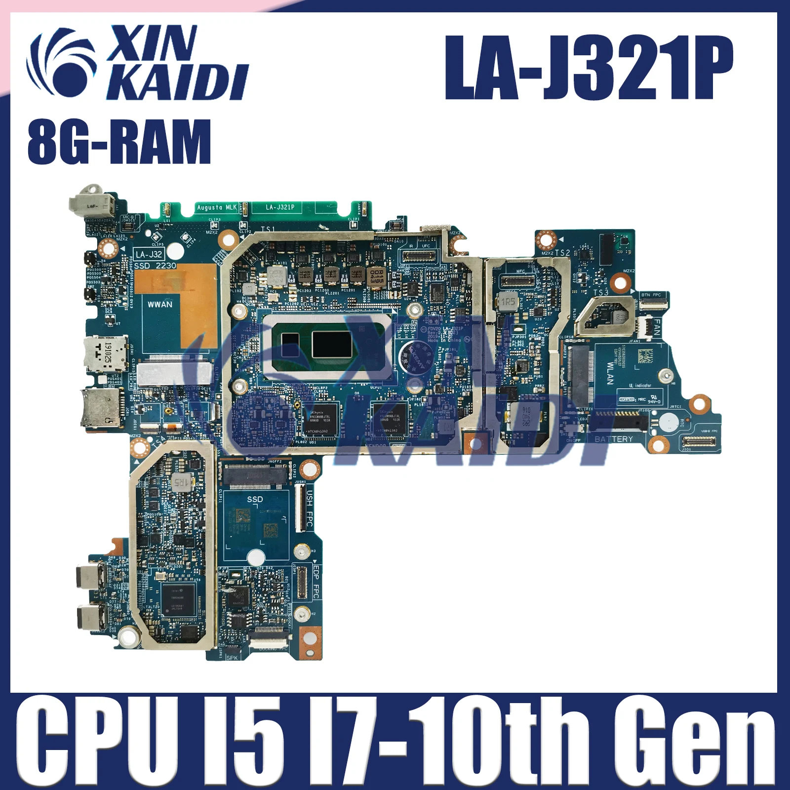 

LA-J321P Motherboard For Dell Latitude 7210 Laptop Mainboard 0CTKYT 09XR7X With i5-10310U i7-10610U CPU 8GB RAM