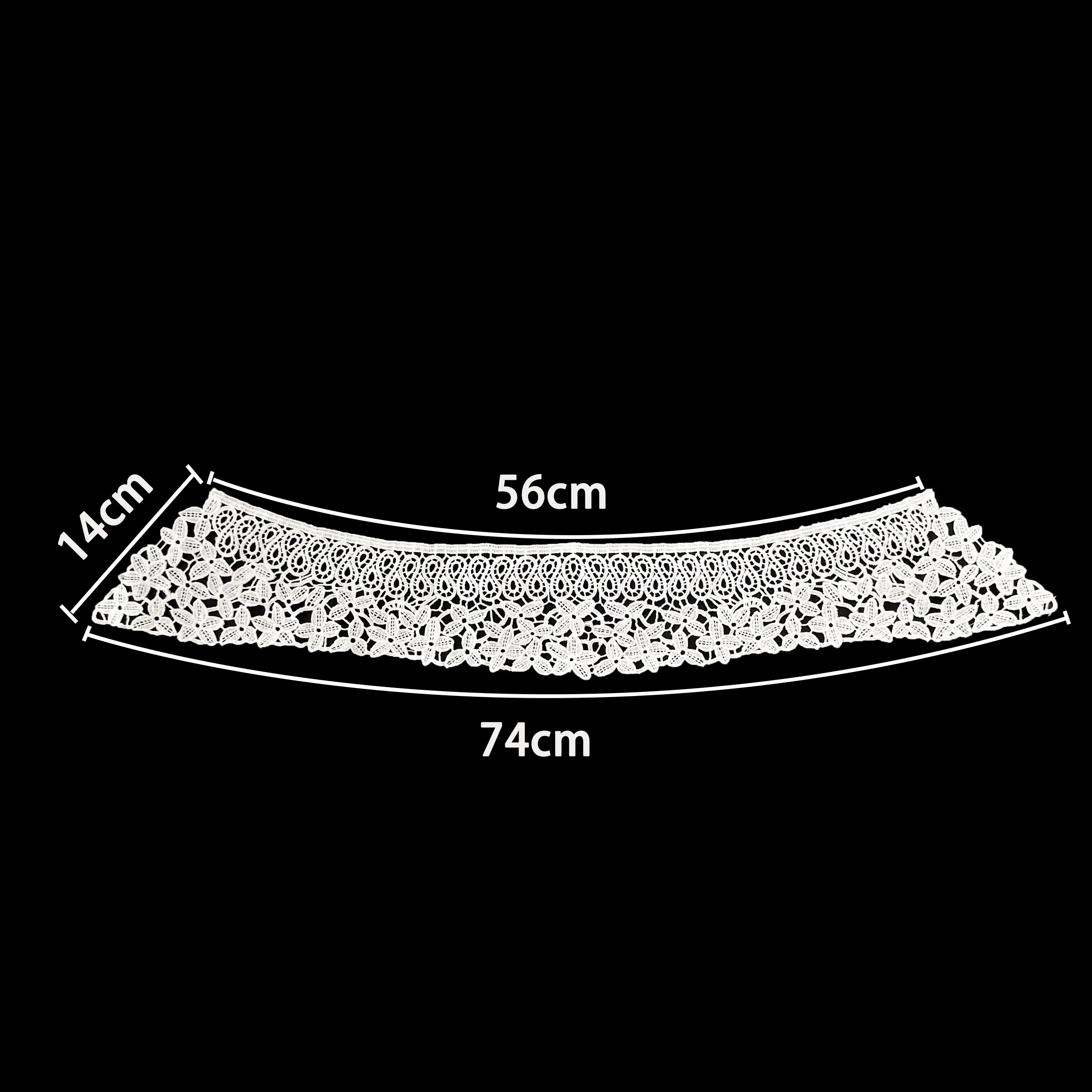 Wholesale sales of 1-10 pieces black and white embroidery Shredded milk single collar long DIY sewing collar lace accessories