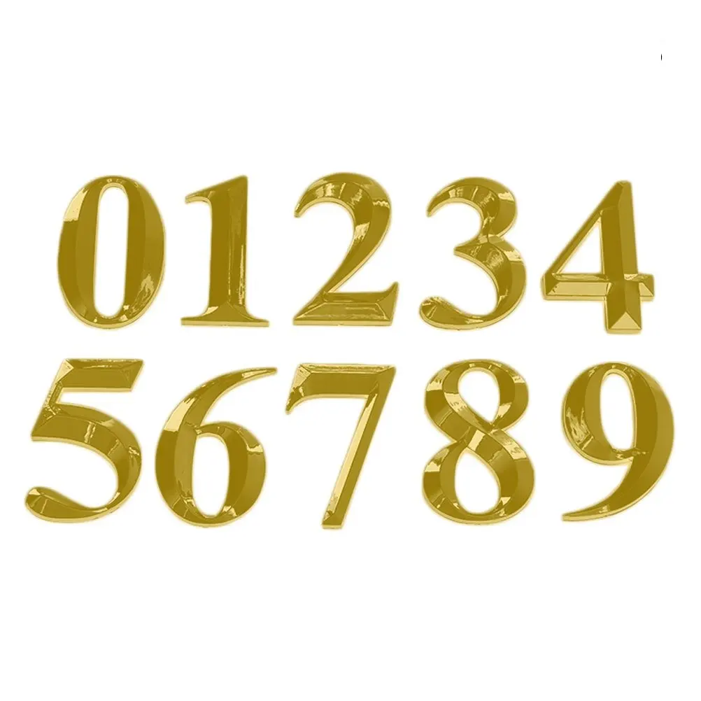 

10Pcs 5Cm ABS Resin Modern Door Number Plaques Self-Adhesive Number Sign for Room Floor Bathroom Address Identification