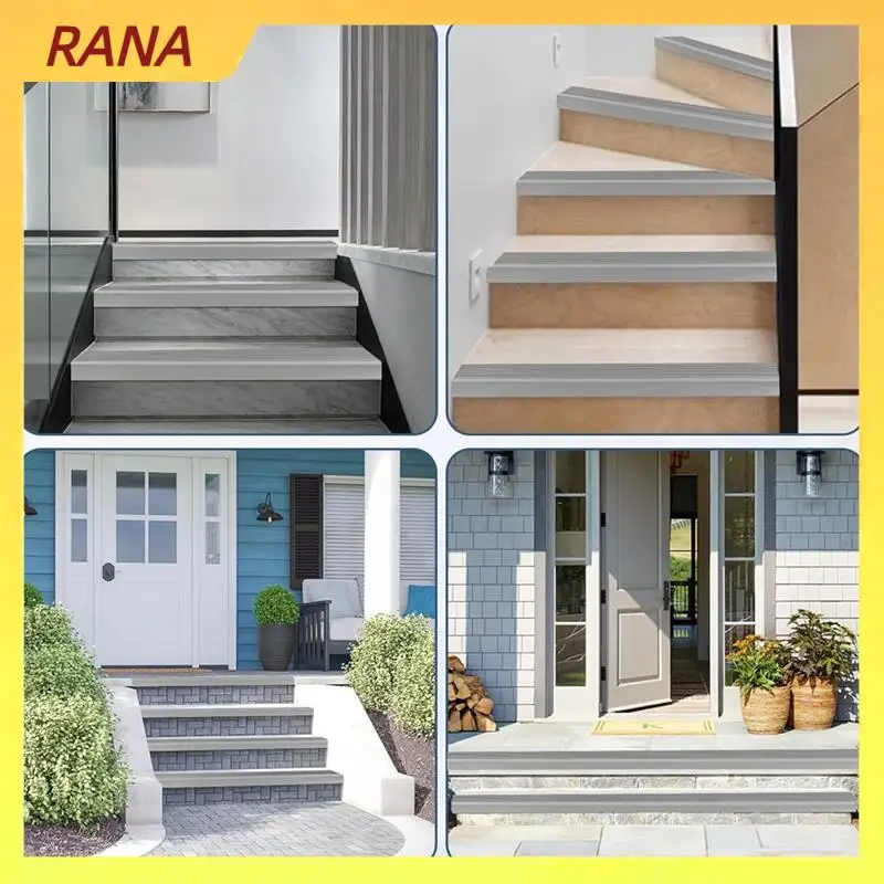 RANA Pelindung Tepi Tangga Karet Pelindung Tepi Trim Perekat Diri Untuk Luar Ruangan Dalam Ruangan Abu-abu