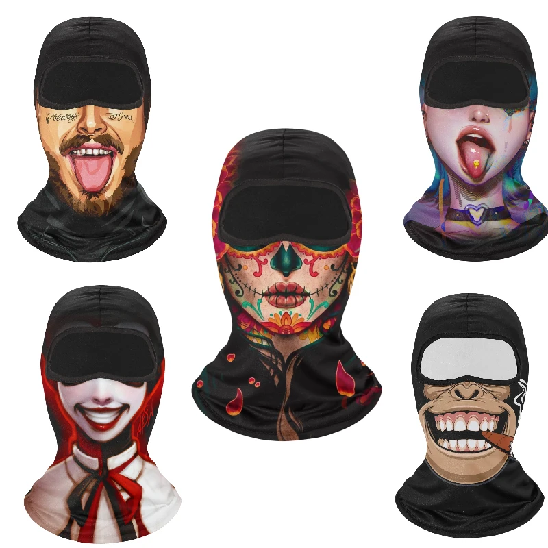 

1pc Balaclava Face Mask Clown Ghost Skull Mask 3D Multi-function Moto Full Face Cover Cycling Biker Headgear Men Helmet Liner