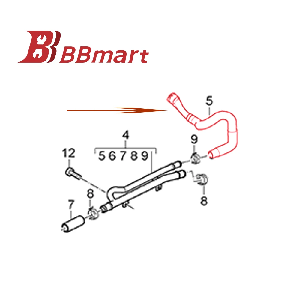 

BBMart Auto Parts 95810645200 Engine Coolant Pipe For Porsche Cayenne Water Pipe Coolant Hose Car Accessories 1pcs