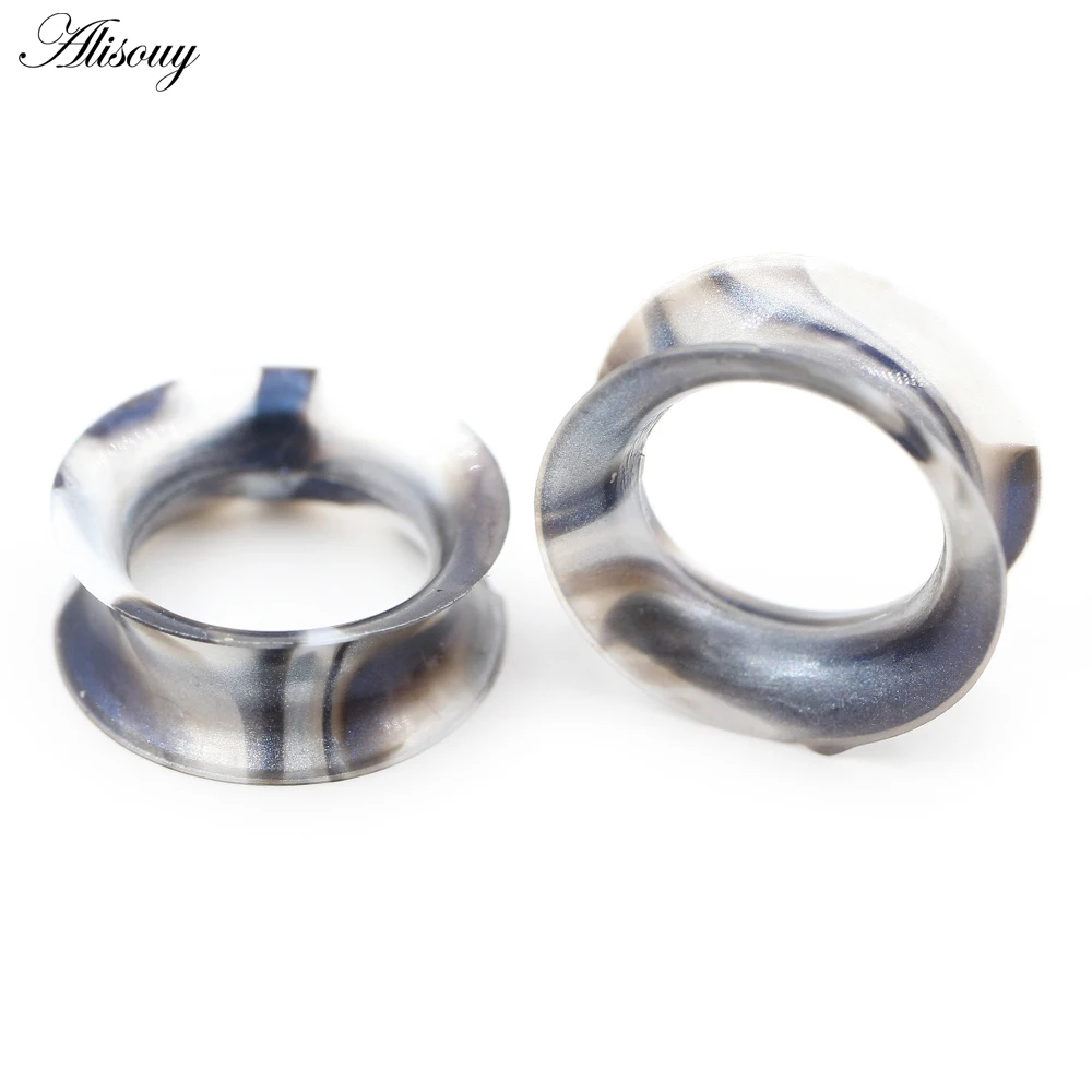 2er-Set mehrfarbige, hohle, flexible Silikon-Ohrstöpsel, Tunnel, Expander, Dehner, Ohrringe, Piercing-Körperschmuck – Detail 9