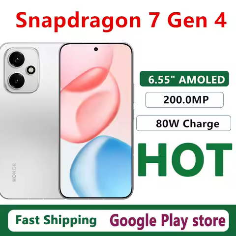 Original Honor 400 Mobile Phone Snapdragon 7 Gen 4 OTA 6.55" AMOLED 120HZ 200.0MP Camera 7200mAh Battery 80W Charge Android 15.0