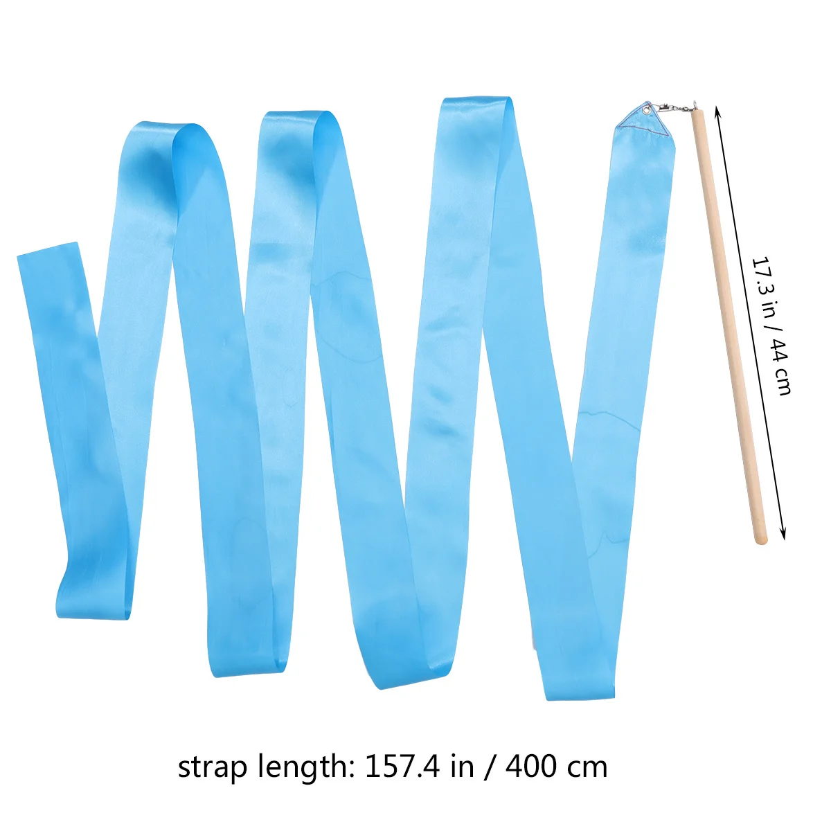 2 stelle filanti di seta colorate per danza del nastro di ginnastica ritmica da 4 m per le funzioni del corpo migliorate blu