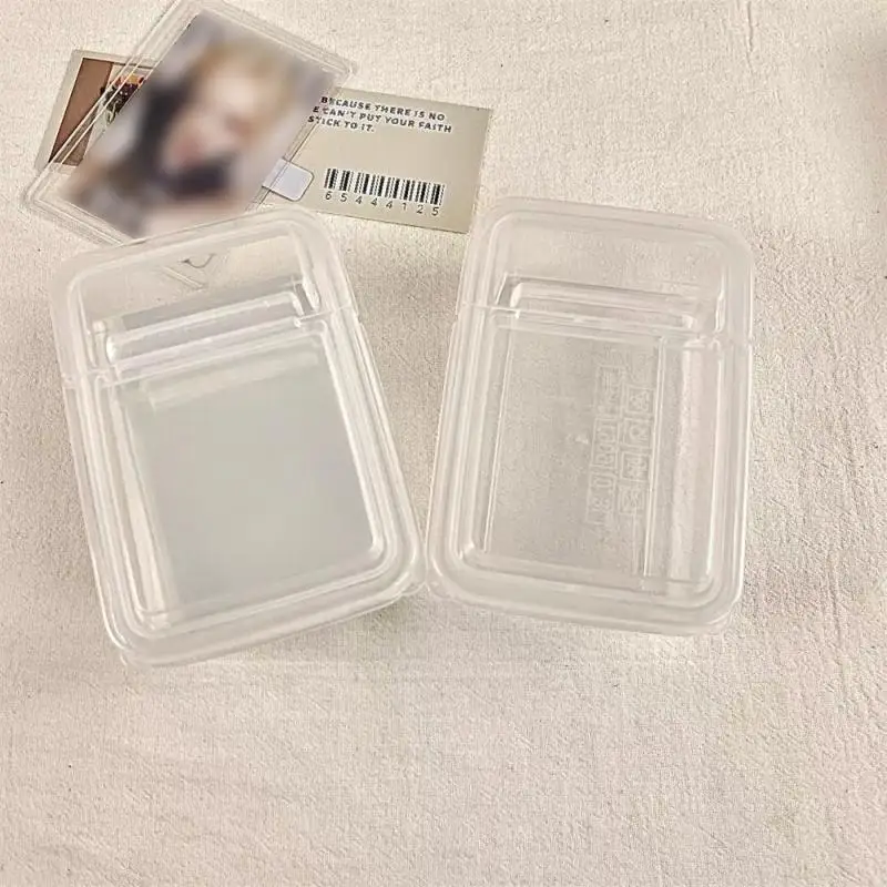 Storage Box Card Holder Sticker Stationery Transparent Storage Box Film Small Size Storage Boxes Flip Classification Box INS