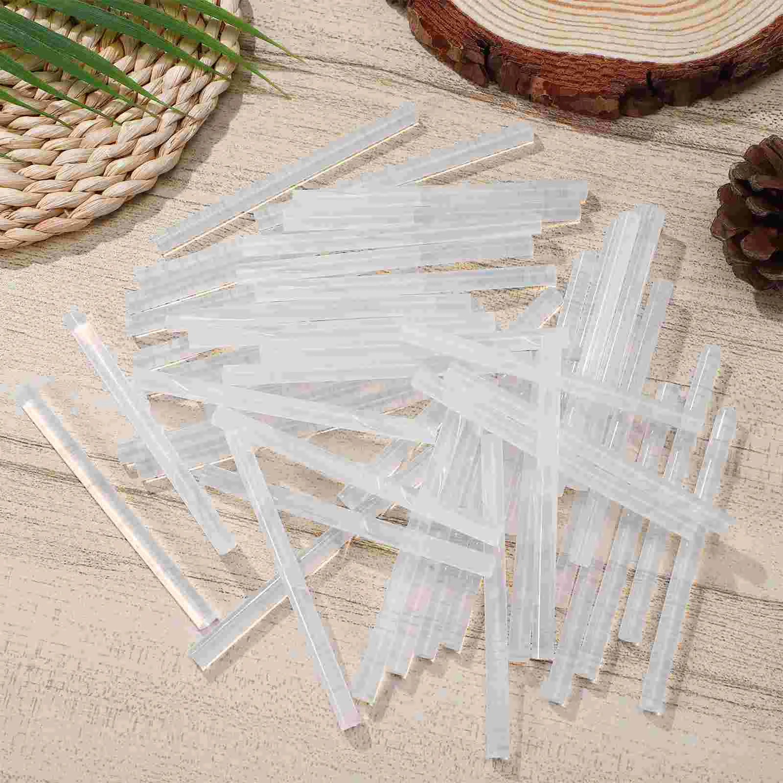 50 Pcs Mini Glue Sticks Hot Melt Strong Adhesive DIY Clear Straw Thermoplastic Resin