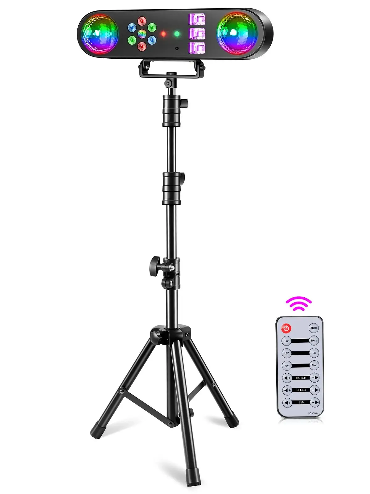 U'King Mini 5IN1 Beugel Effect Licht Afstandsbediening Mobiel Podiumlicht Geluidscontrole Strobe Magische Bal Licht voor DJ Show Party - afbeelding 2
