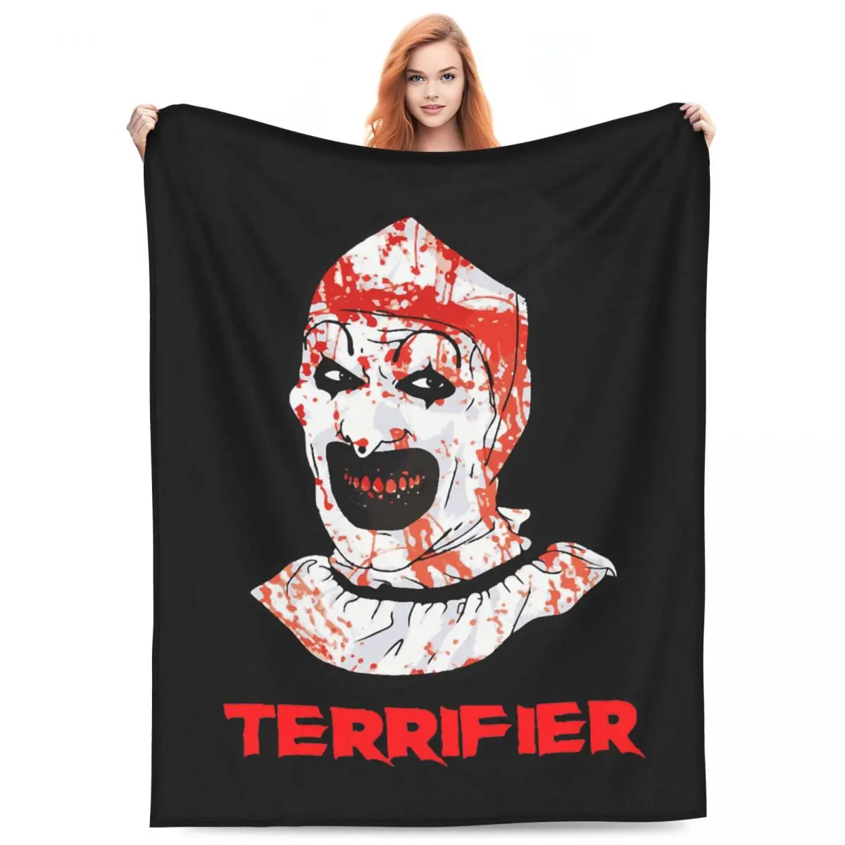 Custom Ultra-Soft Fleece T-Terrifiers Horror Movie Throw Blanket Warm Flannel Blankets for Bed Car Sofa Quilt