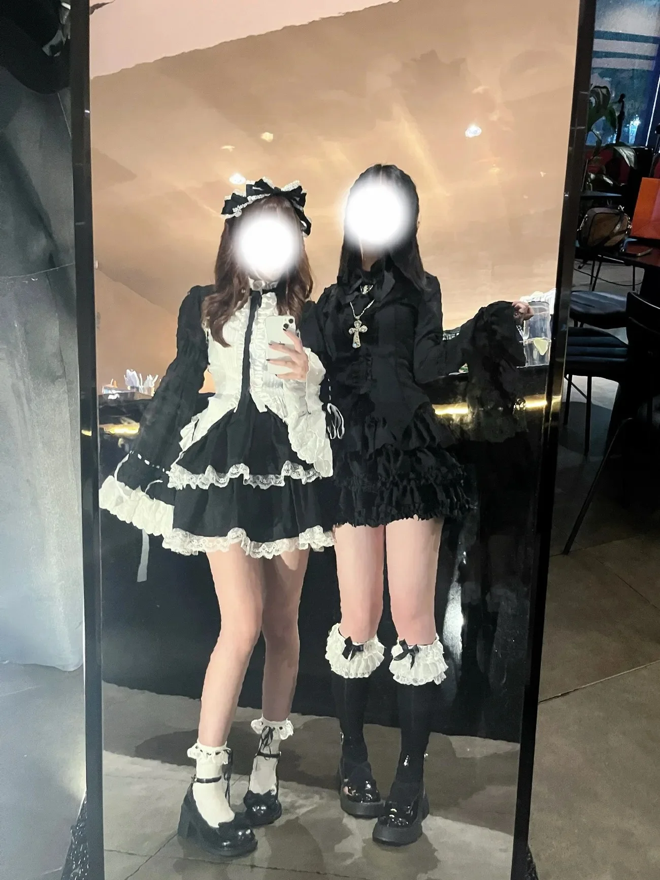 قميص SOIOMES Lolita Gothic Girlfire بأكمام طويلة من الدانتيل على الطراز الياباني الكلاسيكي #5