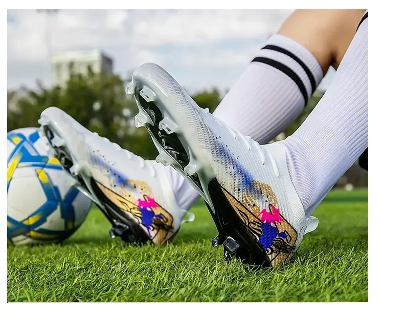 Breathable Seamless Soccer Boots With Long Studs, Snug Wrapping Support. Anti-slip And Durable, Perfect For Football Games