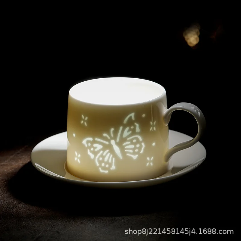 

HYS Creative Mug Linglong Ceramic Mug Simple Office Water Cup Teacup Gift Coffee Mug Gift