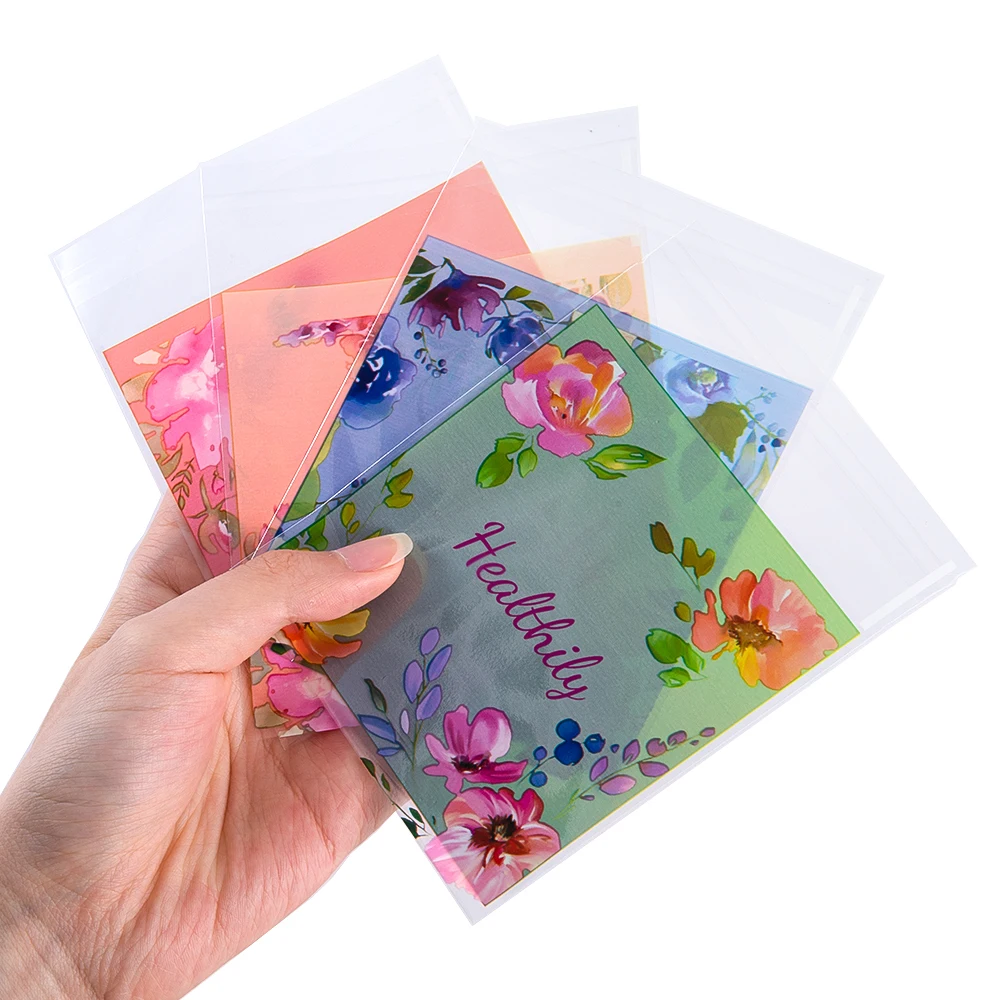 50pcs Lucky Plastic Opp Bags Self Adhesive Pouches for Beads Jewelry Storage Packaging Gift Bag Small Cards Holder