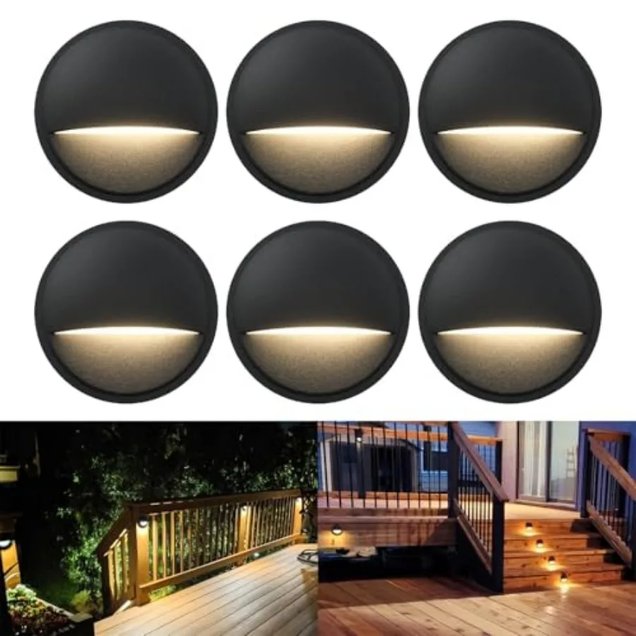 Low Voltage LED Deck Lights, Landscape Stair Railing Light Fixture, 2W 3000K Integrated LED Chips, Die-cast Aluminum 12V AC/DC