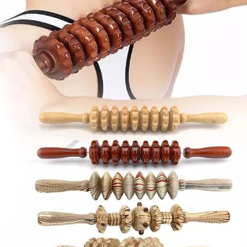 Wood Therapy Roller Massage Tool 1pcs Waist Neck Shoulders Thighs Calves Arms Body Massager Roller Gua Sha Anti Cellulite