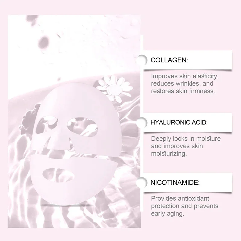 핑크 바이오 콜라겐 젤 연어 PDRN 페이스 마스크 딥 하이드레이팅 오버나이트 모이스춰라이징 하이드로겔 젤리 페이스 시트 밸런스 스킨 톤