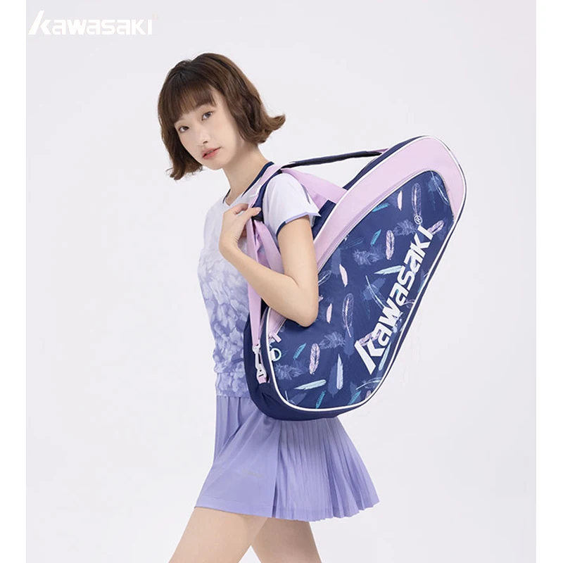 Kawasaki 2024 Badminton Bag for Women Can Accommodate Three Rackets Tennis Bag K1G00-B8362