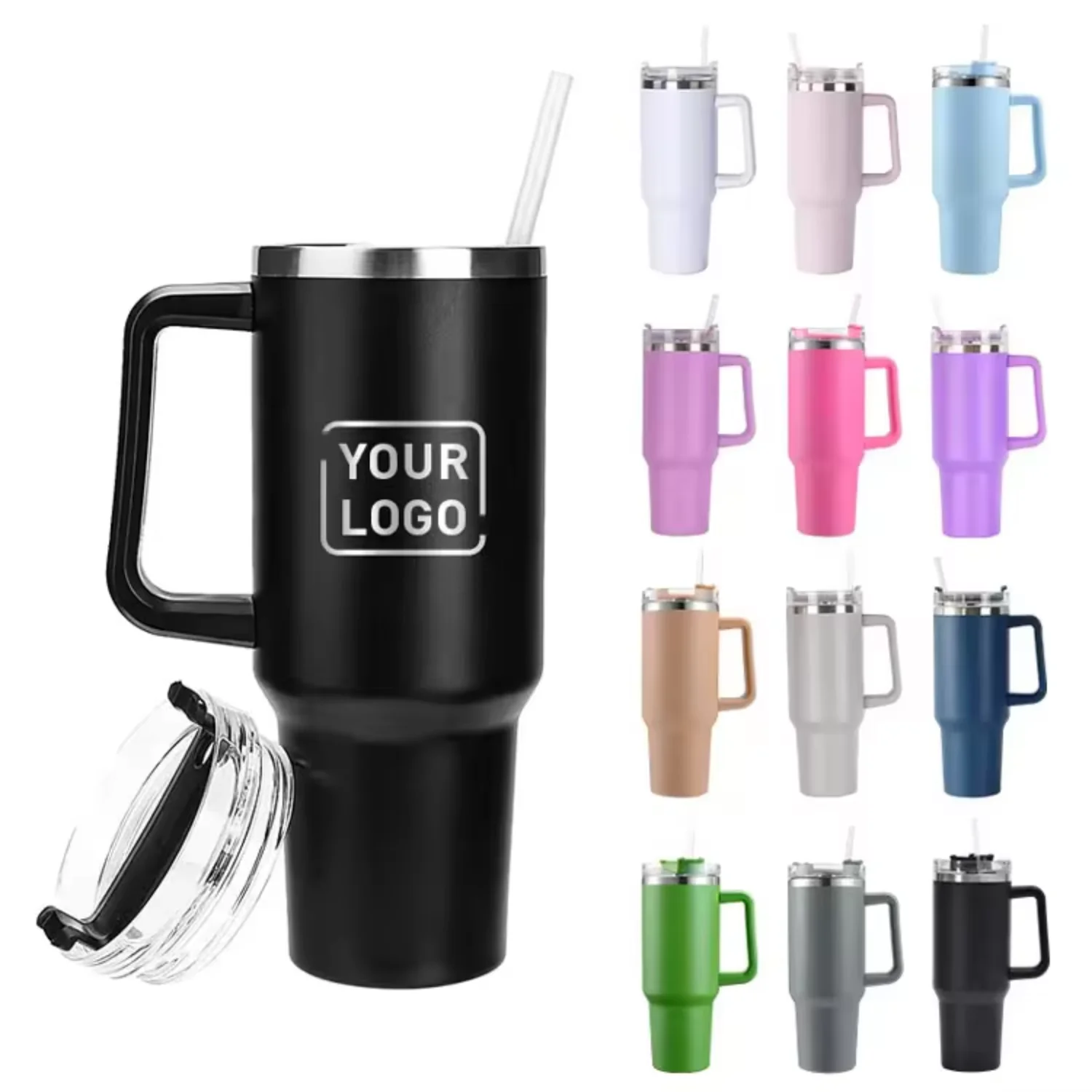 40Oz With Handle Stainless  Travel Mug Tumbler  Bicchiere Isolato Vaso Aislado Gobelet Isotherme