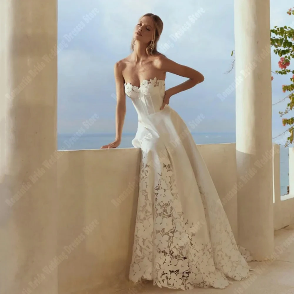 Elegantní a-line ženy svatební šaty nepopsaný krajka svatební gowns vytírání délka  krajka dlouhé rukávy kněžna 2024 vestidos de novias