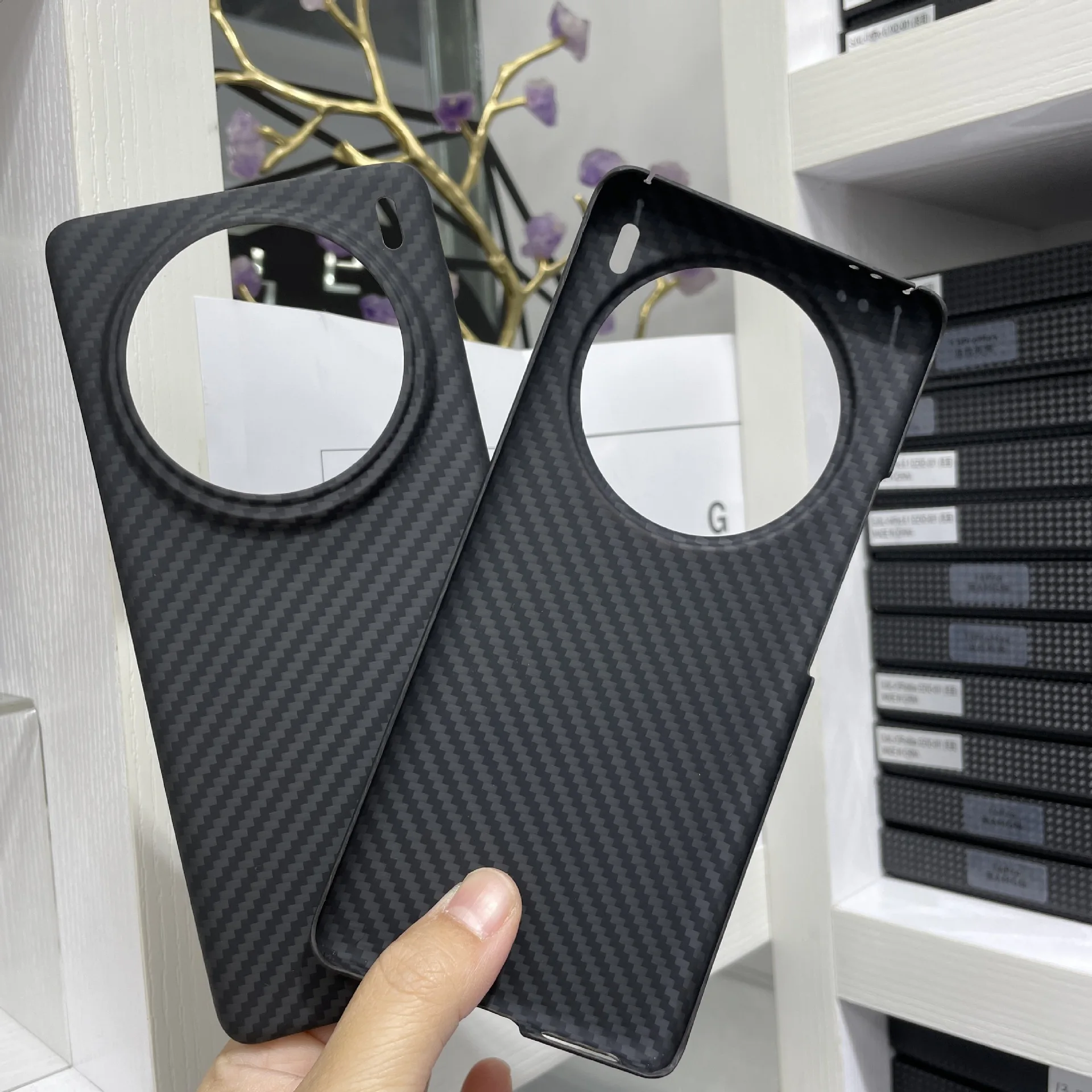 Deluxe carbon fiber vivox100 Kevlar mobile phone case X100 Pro carbon fiber protective case vivo ultra-thin aramid fiber box