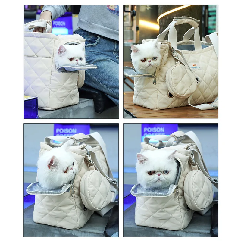 Portable Shoulder Bag for Pet, Breathable, Large Crossbody Totes, Small Dog and Cat Bag Supplies