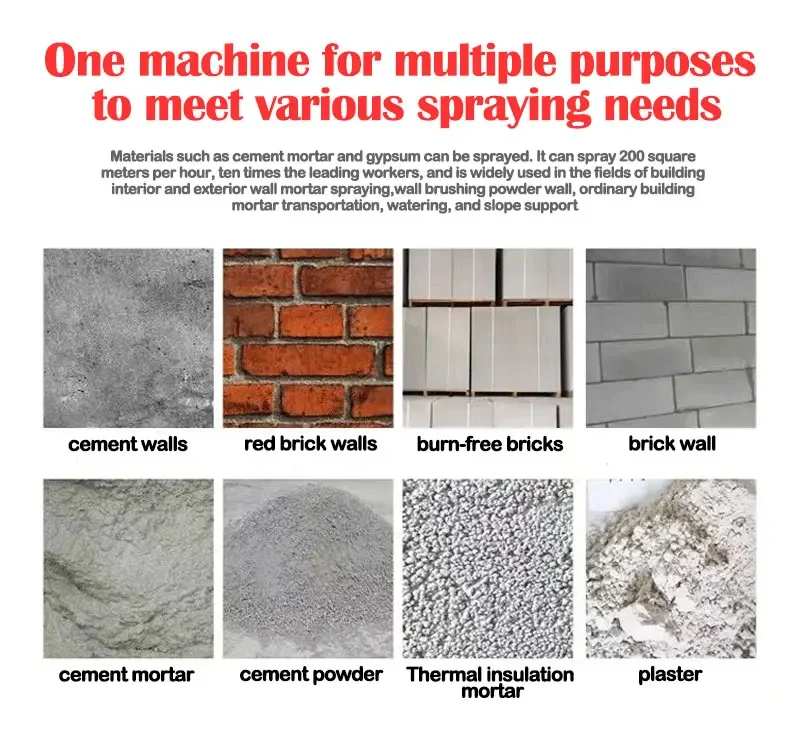 Concrete Mortar Spraying Shotcrete Plaster Projection Putty Machine Mortar Spray Machine Cement Plastering