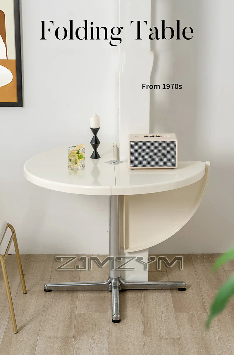 Multifunctional Household Folding Coffee Table Small Living Room round Plastic Dining Table for Restaurant Space-Saving Furnitur