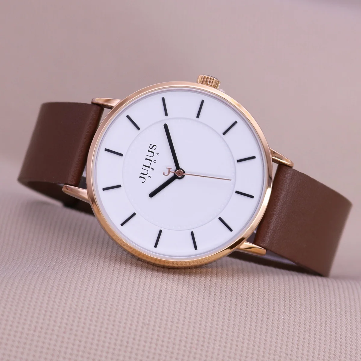 Classic Julius Men\'s Watch Japan Quartz Hours Fashion Clock Leather Bracelet Boy Student Birthday Valentine Gift No Box