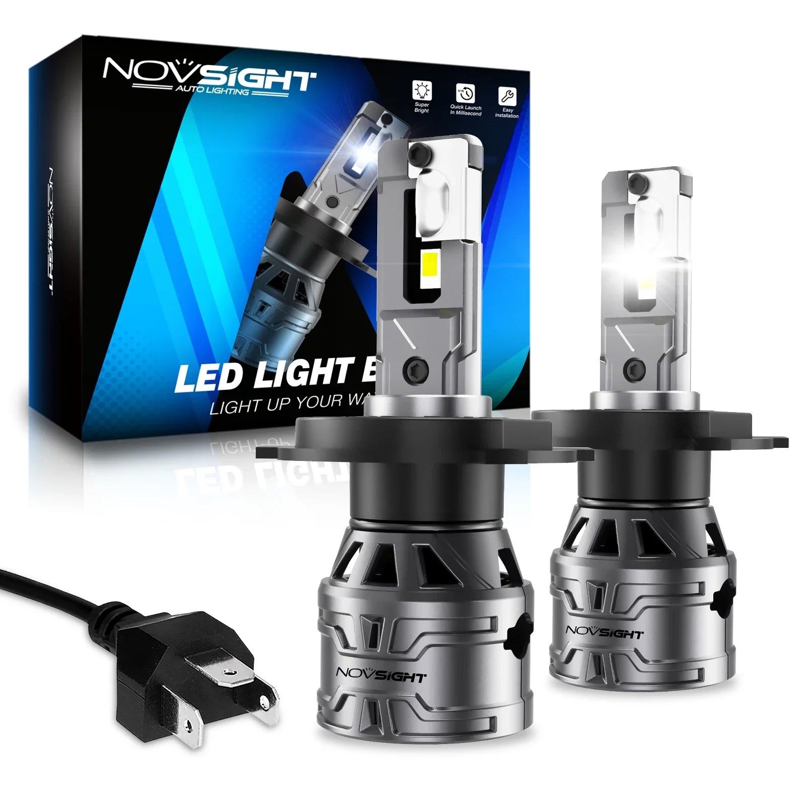 NOVSIGHT Car Headlight H4 LED H7 H11 H8 H9 9005 HB3 9006 HB4 H1 H3 Car Lights 60W 13000LM 6500K White Plug and Play Auto Bulbs