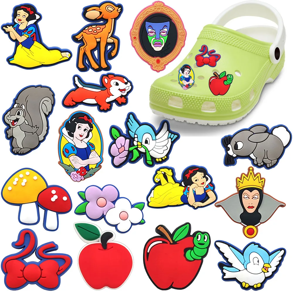 

1-16pcs MINISO New Cartoon products PVC Shoes Charms Sandals Shoes Accessories Boys Girls DIY Shoe Buckle Fit Birthday Gift