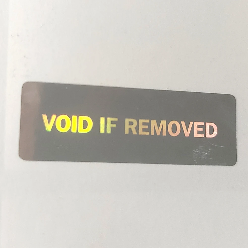 ختم هولوجرام فضي ، ملصق أمان واضح للتلاعب ، مانع للإزالة ، ختم مانع للتزوير ، باطل إذا تمت إزالته ، 33 × 11 ، #5