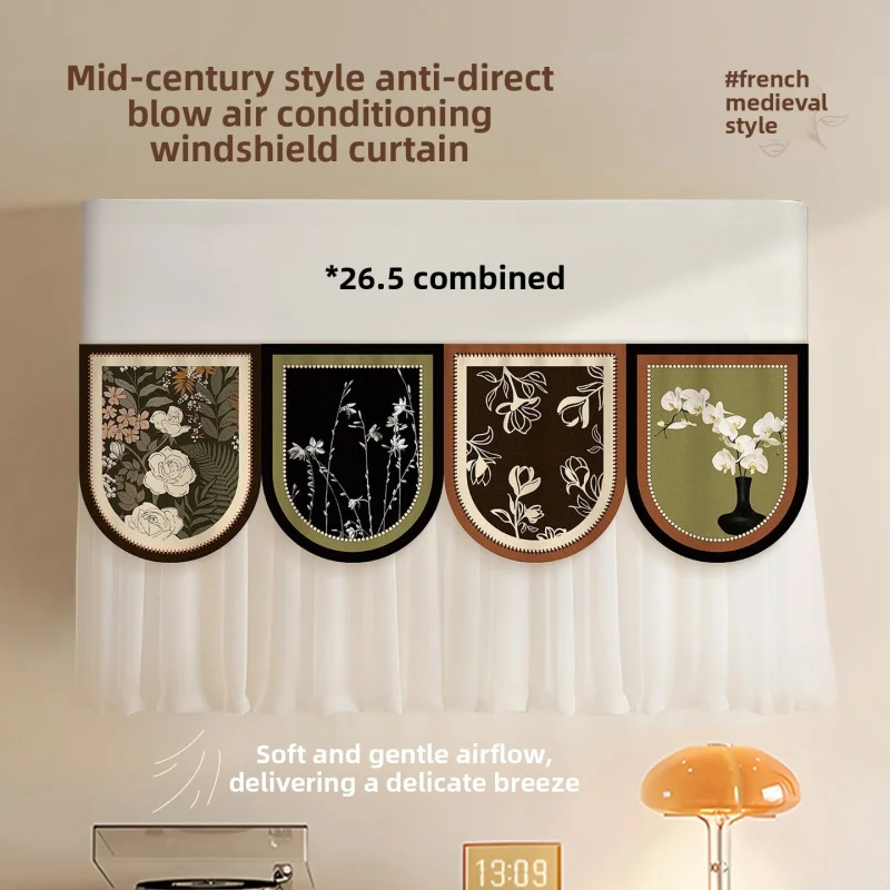 New French Retro Conditioner Wind Shield No Drilling Wall Mount Anti Direct Wind Puerpera