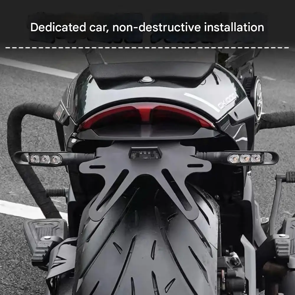 ل بريكستون كروسفير C1002V C 1002 فولت دراجة نارية قصيرة الذيل لوحة ترخيص حامل الحاجز الخلفي بدوره إشارة قوس لوحة ترخيص #2