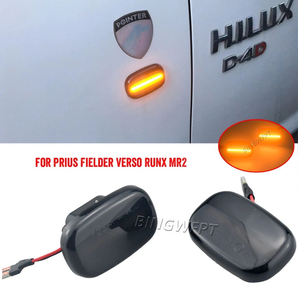NEW Dynamic Led Side Marker Flowing Turn Signal Light Panel Lamp for Toyota Corolla E10/E11/E12 Yaris Verso Hilux Surf N21 RX view 6