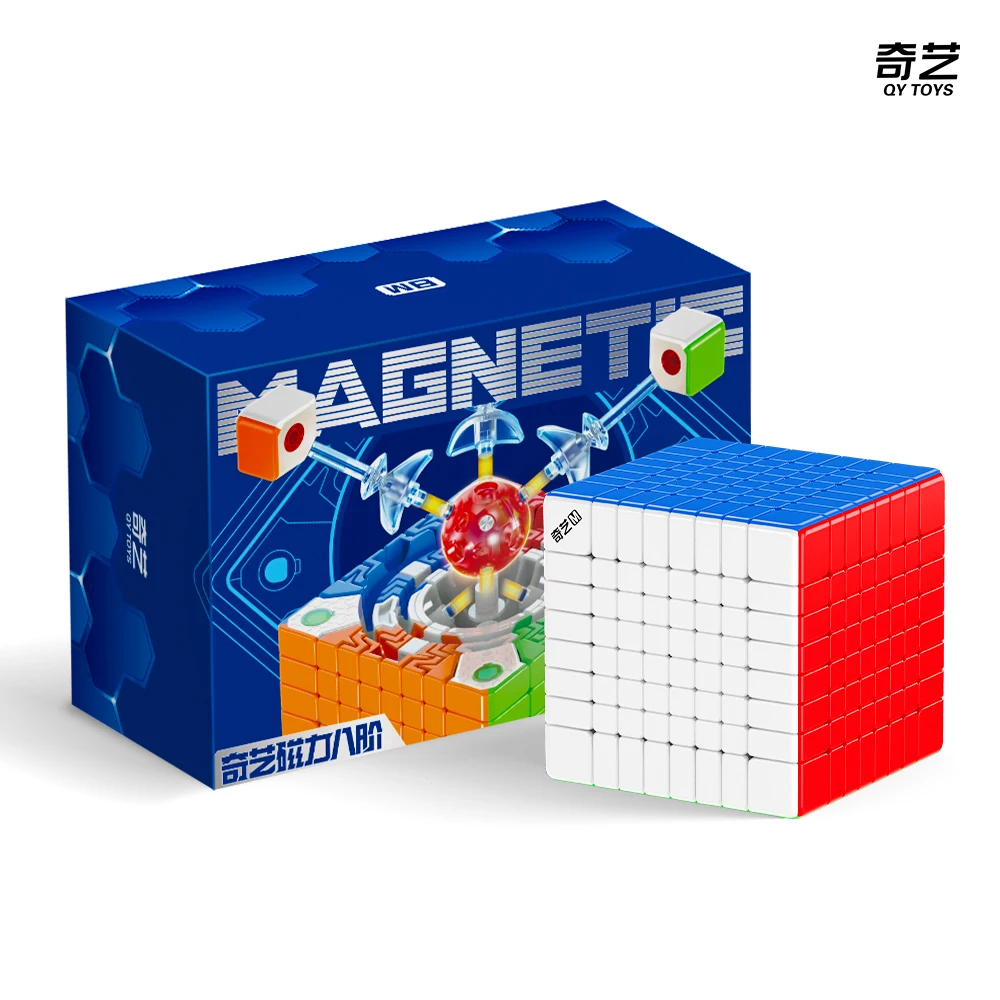 QIYI 8x8 M Magnetic Magic Speed Cube Professional Fidget Toys Qiyi 8M Axial Magnetic Force Cubo Magico Puzzle