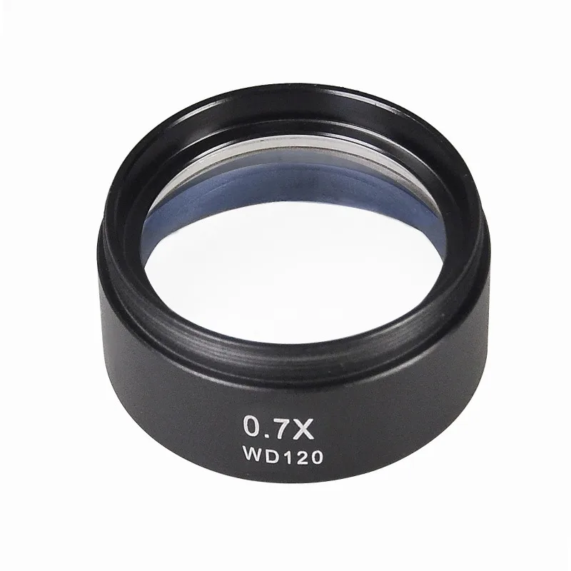 0.5X 0.7X Barlow Lens Stereo Microscope Auxiliary Objective Lens Mounting Thread M48mm Reduction Lens Optical Glass