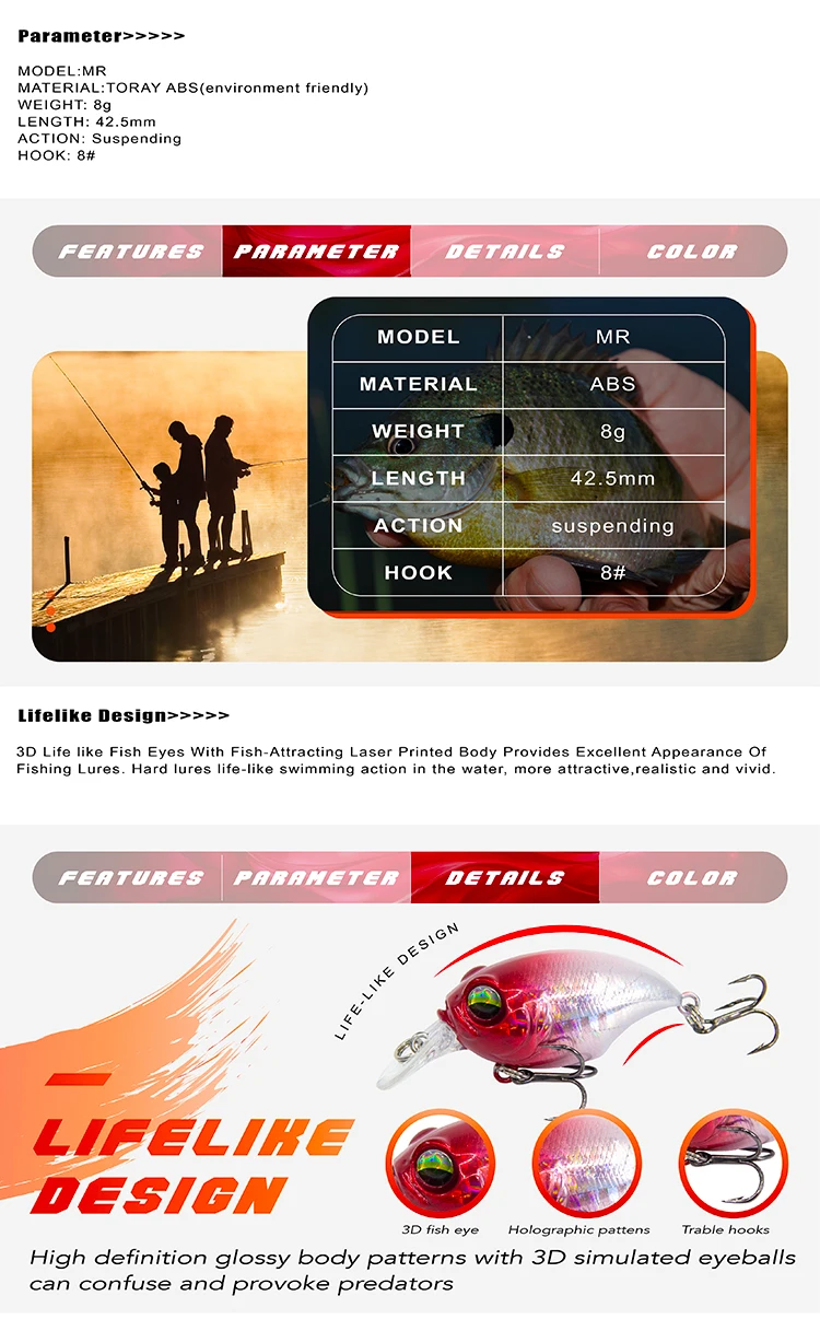 8g 4,2 cm Japanische Verrückte Wobbler Schwimmende Angelköder Minnow Swing Kurbel Harte Köder Sound Wobbler Für Bass Barsch Hecht Pesca – Detail 2