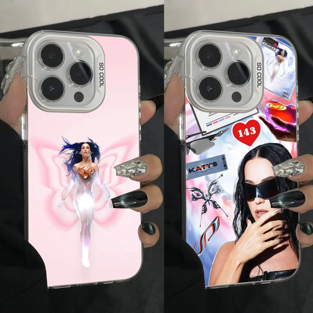 

K-Katy Singer P-Perry 143 Phone Case For iPhone 16,15,14,13,12,11,Pro,Max,Plus,Mini,XS Anti Fall Gray Silver Matte Hard Bumper
