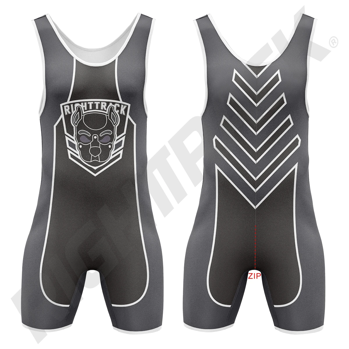 New Men\'s Zipper Singlet Body Suit RightTrack CB13 One-Piece Sleeveless SexyMan Fun Clothing